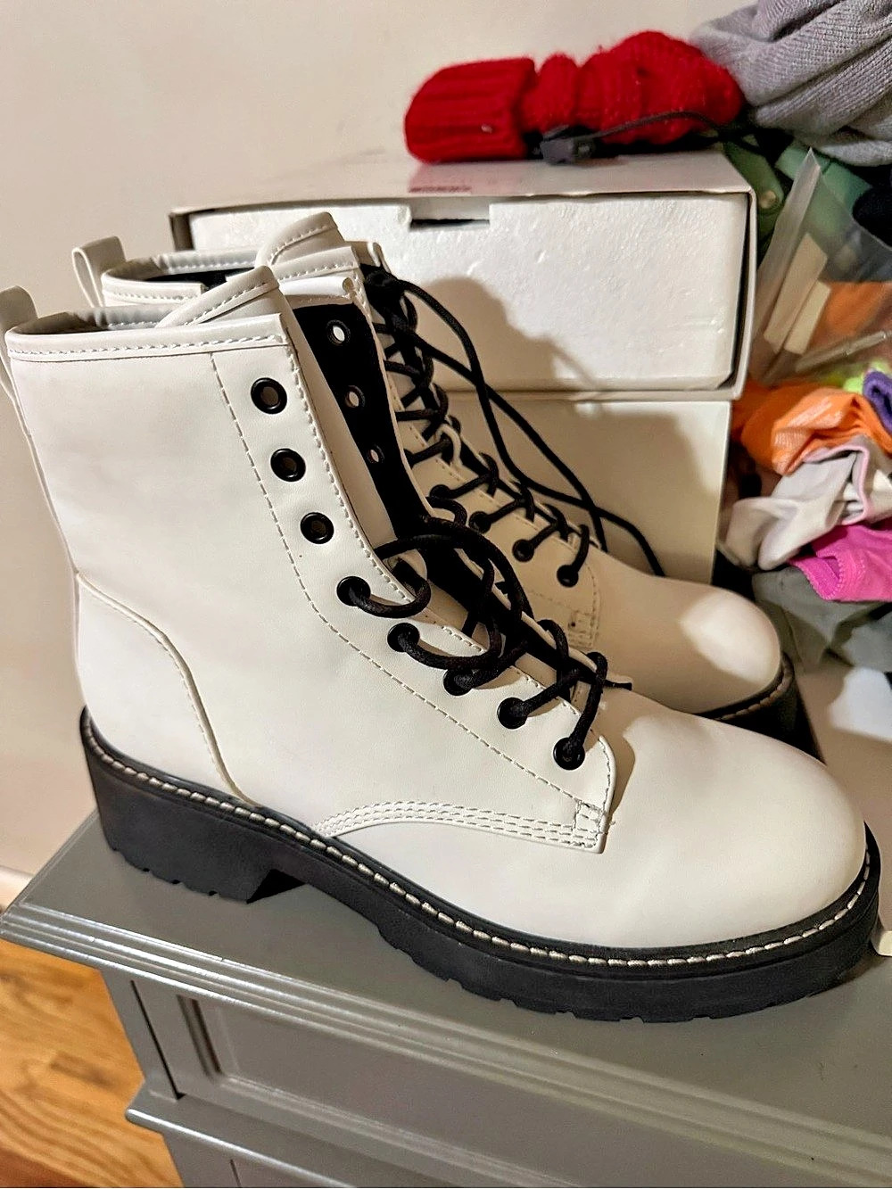 Madden Girl Women's Leather Combat Boots US 8.5